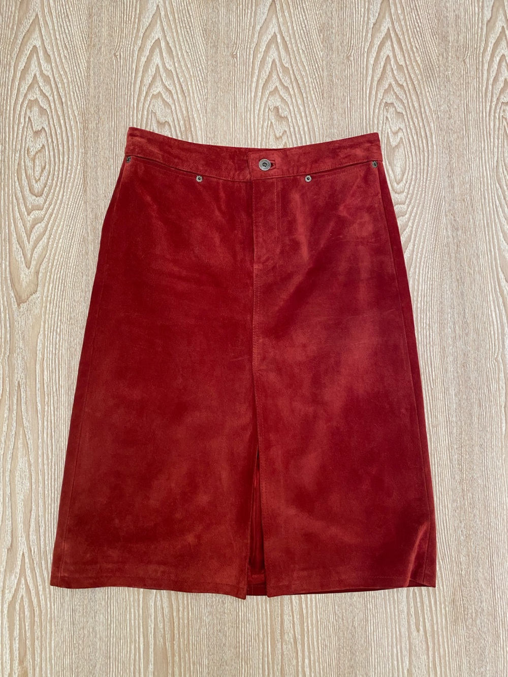 Vintage GAP Red REAL Suede Midi Skirt